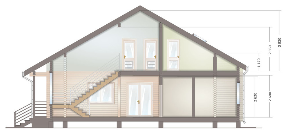 Деревянный дом из клееного бруса 300 кв.м. (СП-300)