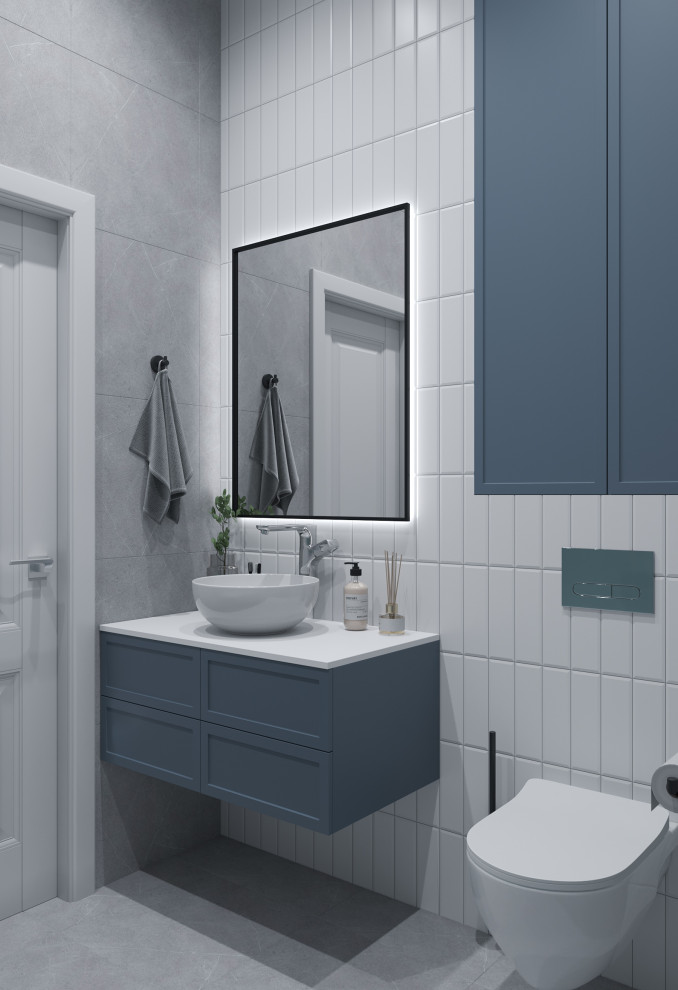 Ванная в голубых оттенках