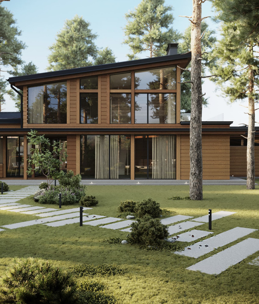 Дом из клееного бруса, экстерьер