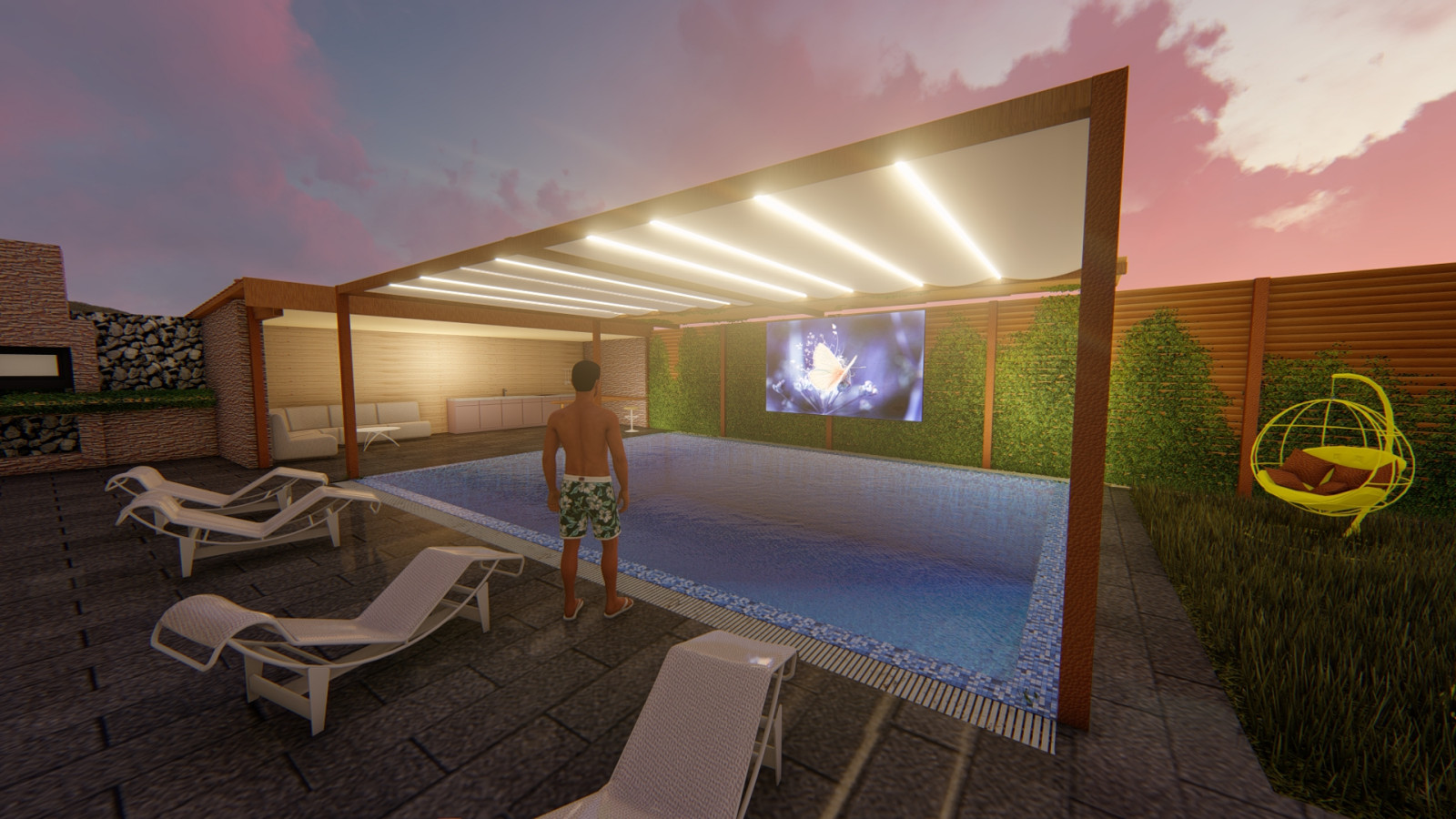 Планировки существующего коттеджа и планировка территории