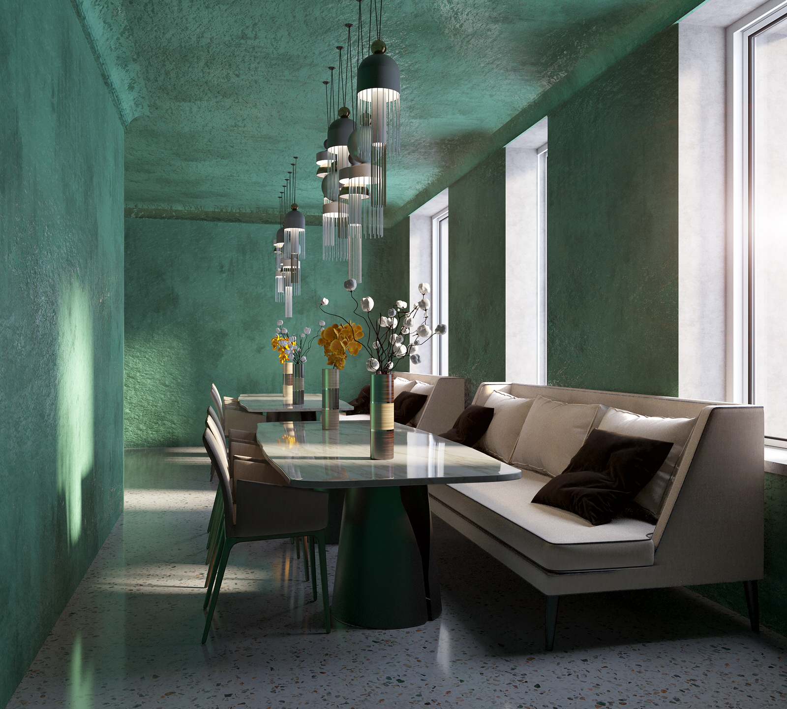 Interior visualisation of cafe and restaurant Villa Forli
