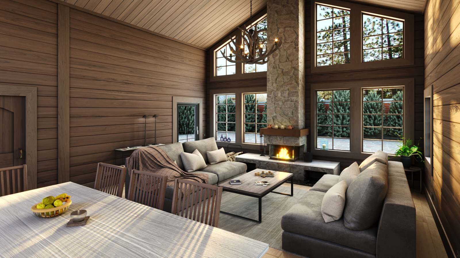 Обложка проекта: Интерьер большой комнаты в частном доме