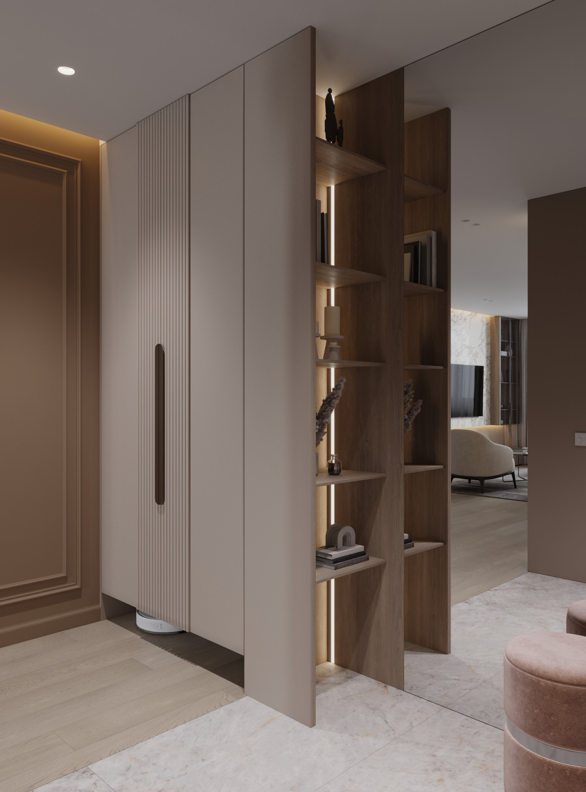 Сокол, 100кв.м. нежный интерьер в бежевых тонах