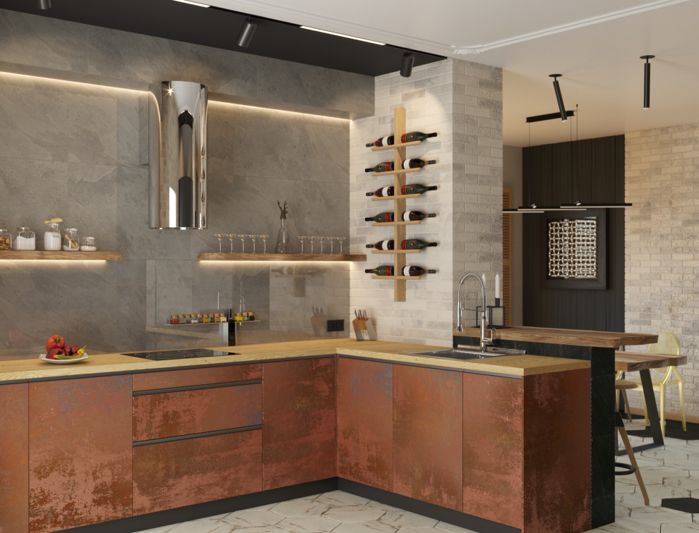 Гостиная, столовая, кухня в частном доме