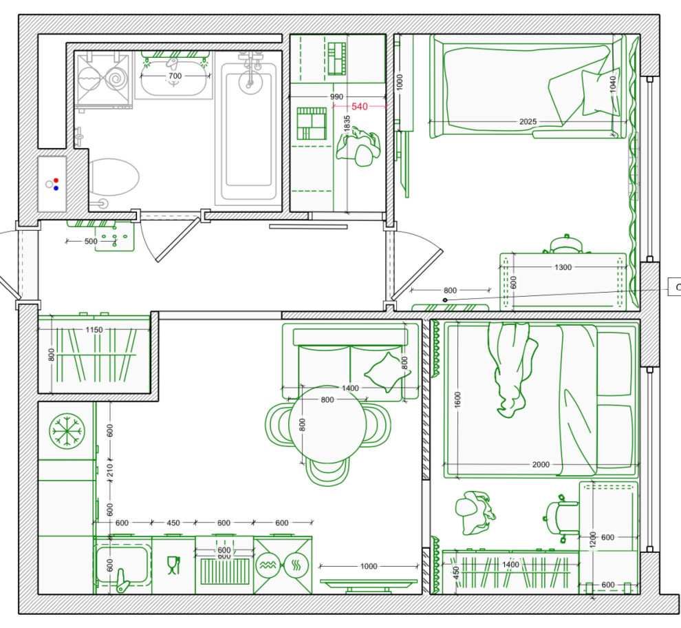 Обложка проекта: Дизайн-интерьера квартиры 34 м²