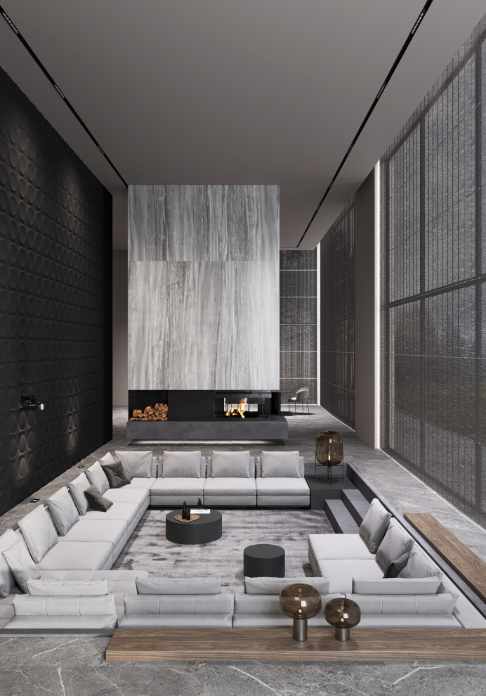 Обложка проекта: Зона отдыха с кинотеатром и камином