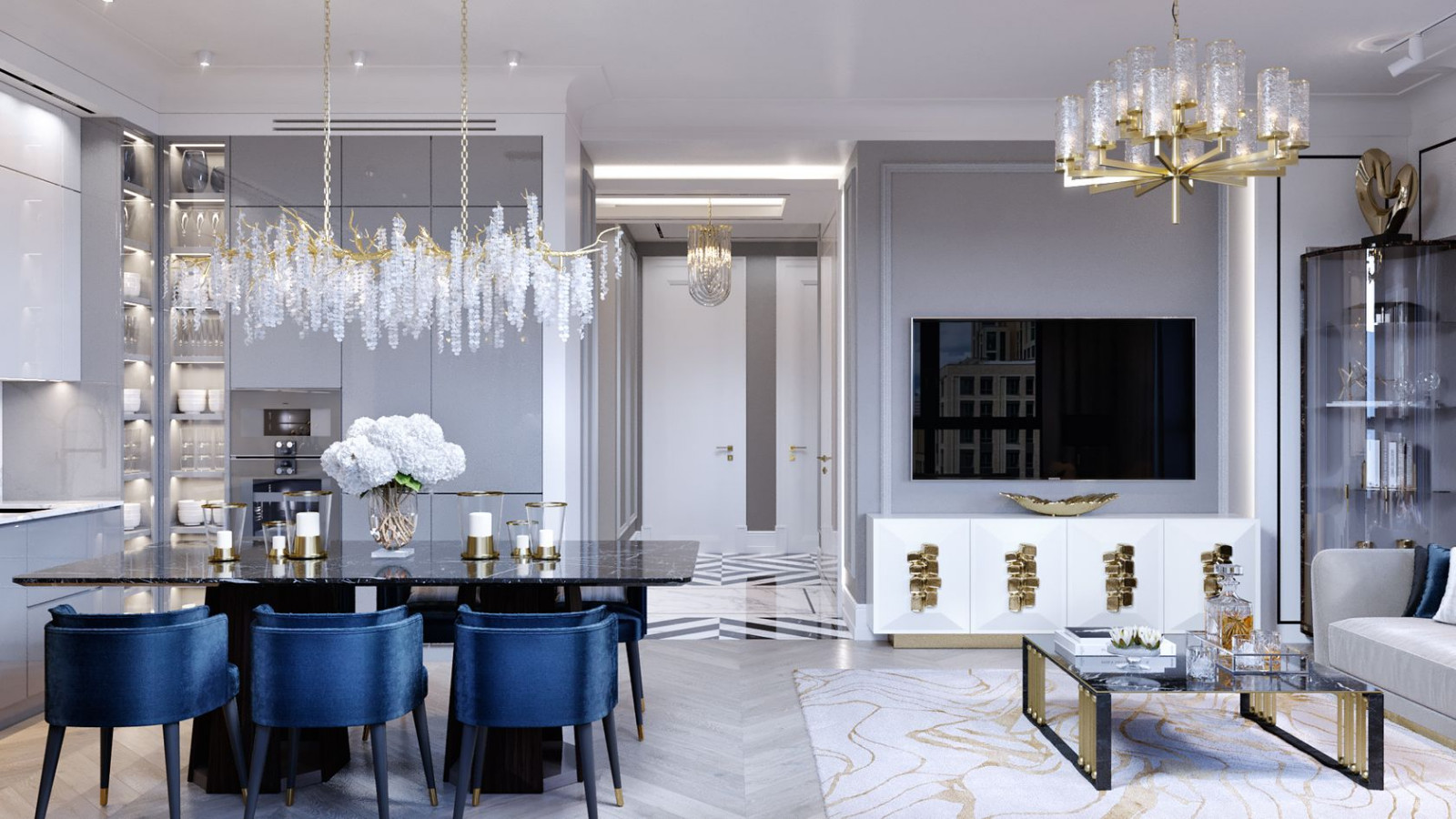 ЖК Сити Парк, кухня-гостиная