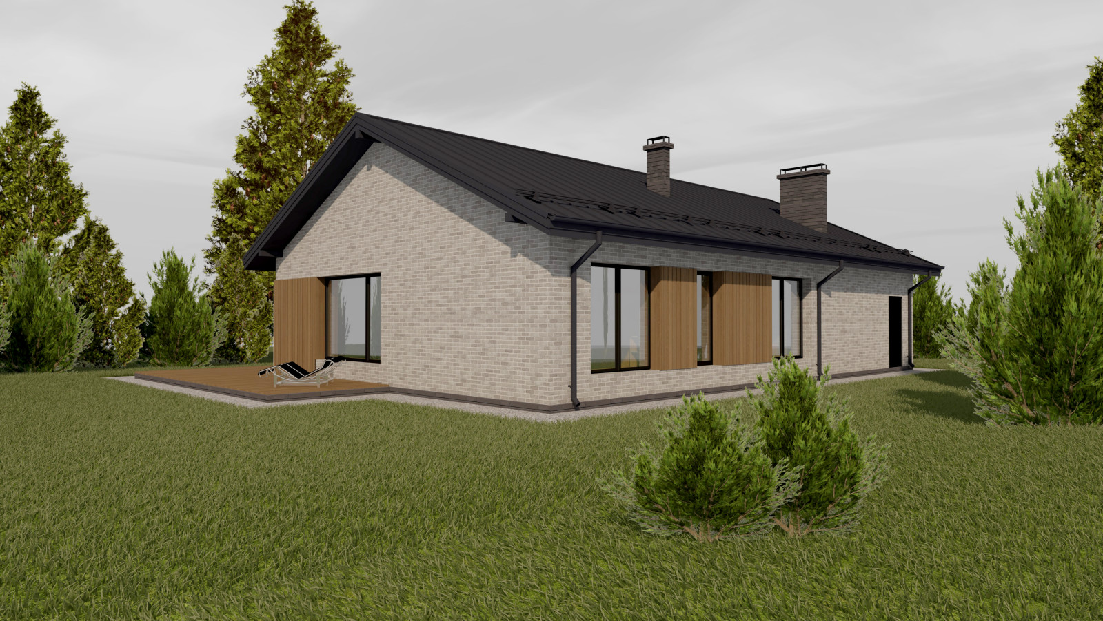 Одноэтажный дом 130м2