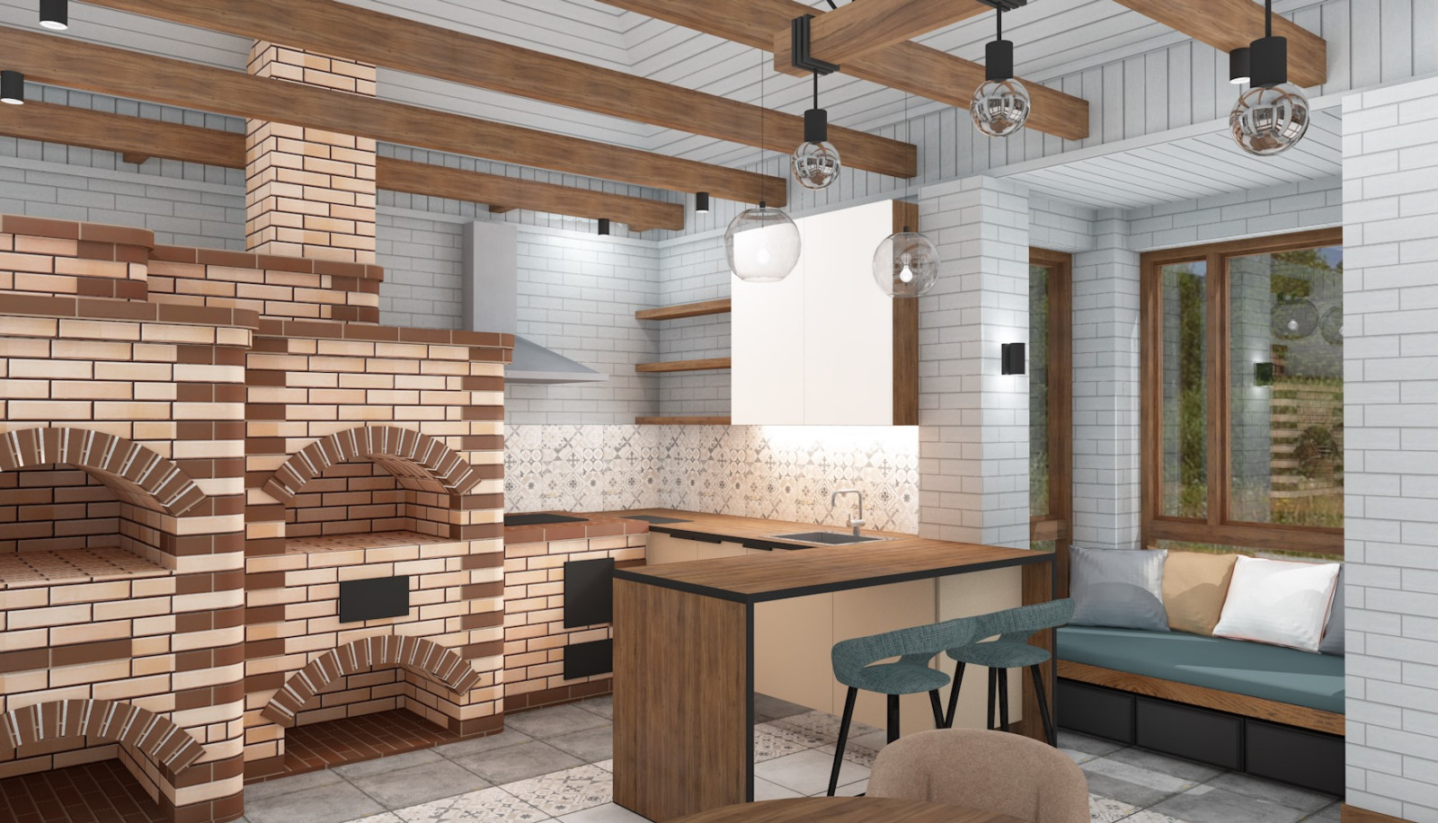 Обложка проекта: Дизайн-проект летней кухни.