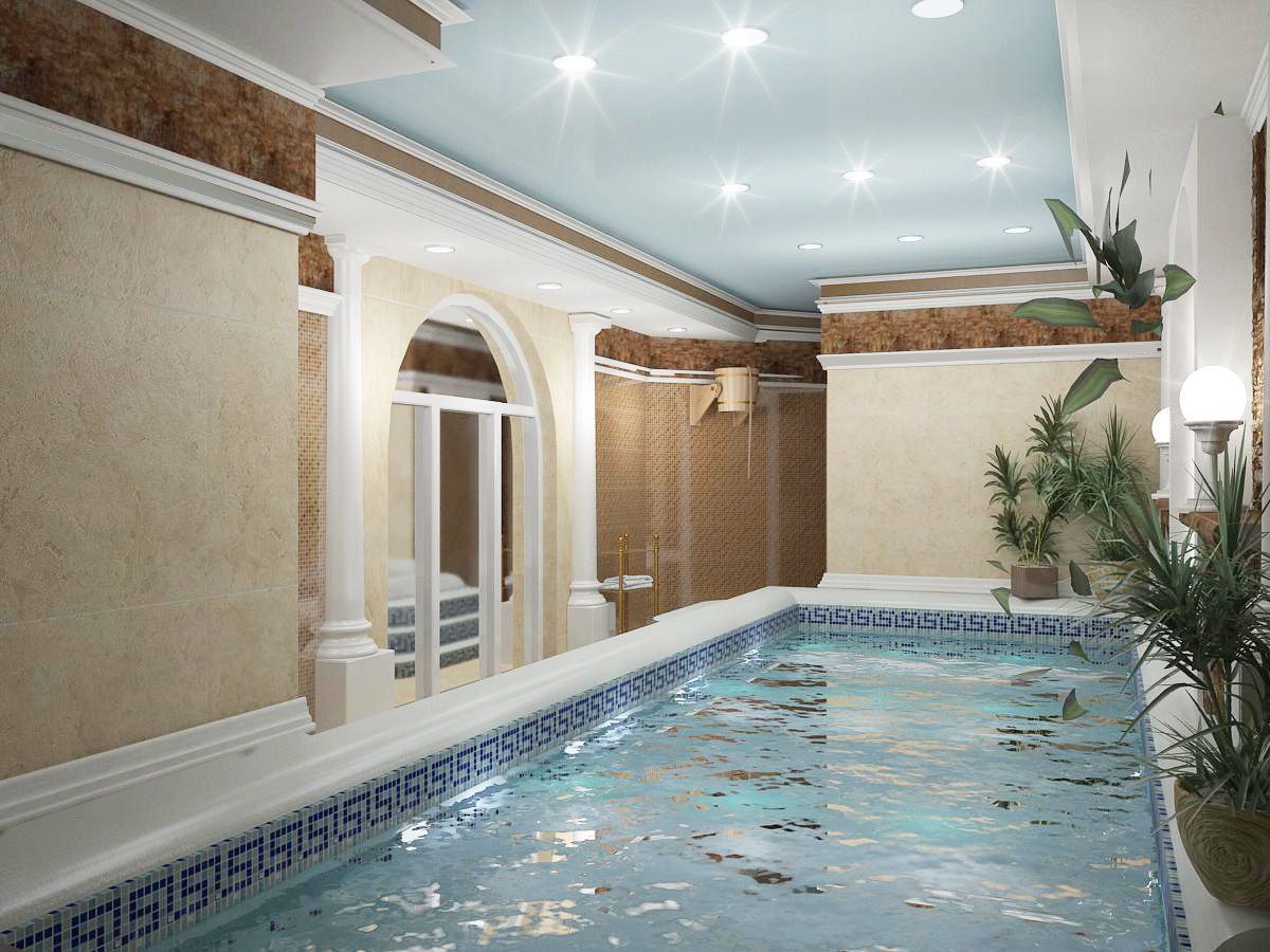 Интерьеры бассейнов в жилых домах