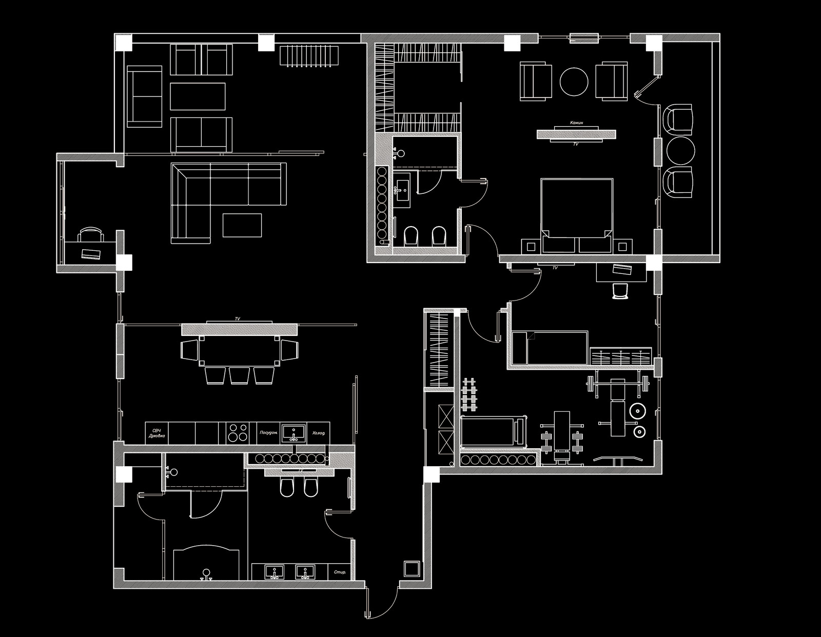 Квартира в современном стиле 170 м/кв
