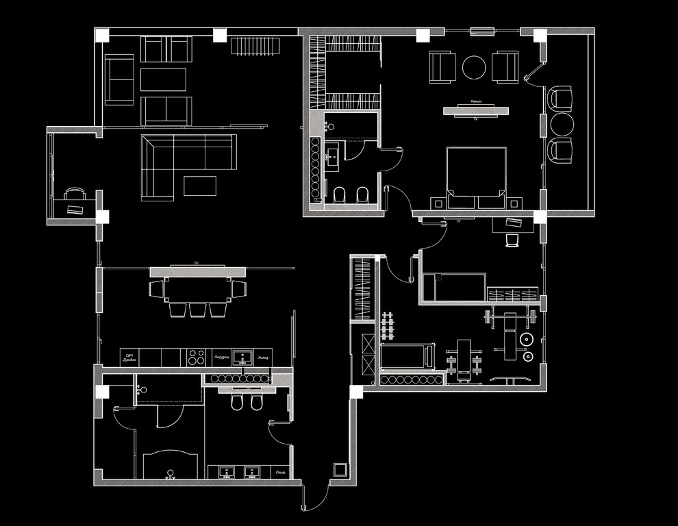 Квартира в современном стиле 170 м/кв