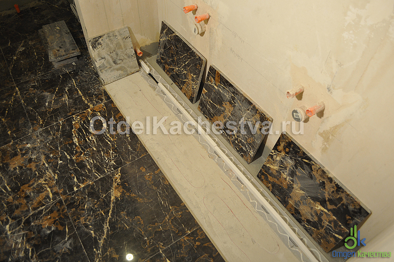Укладка мрамора в ванной комнате