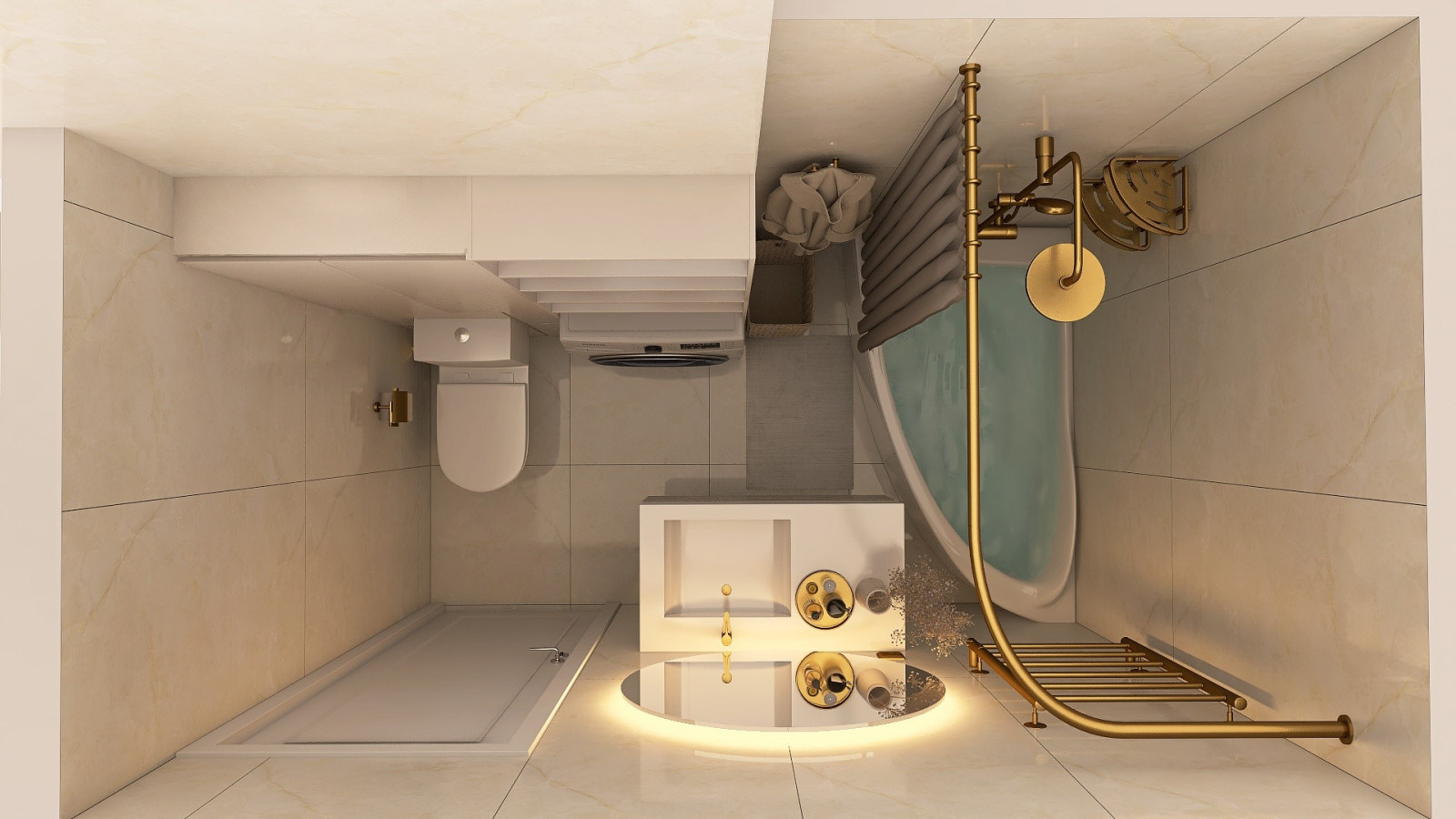 Обложка проекта: Ванна в светлых тонах