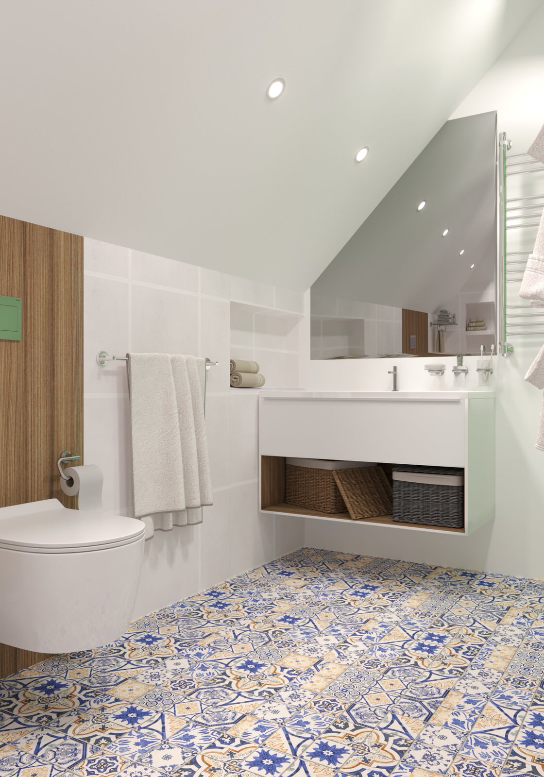 Ванная комната в мансарде