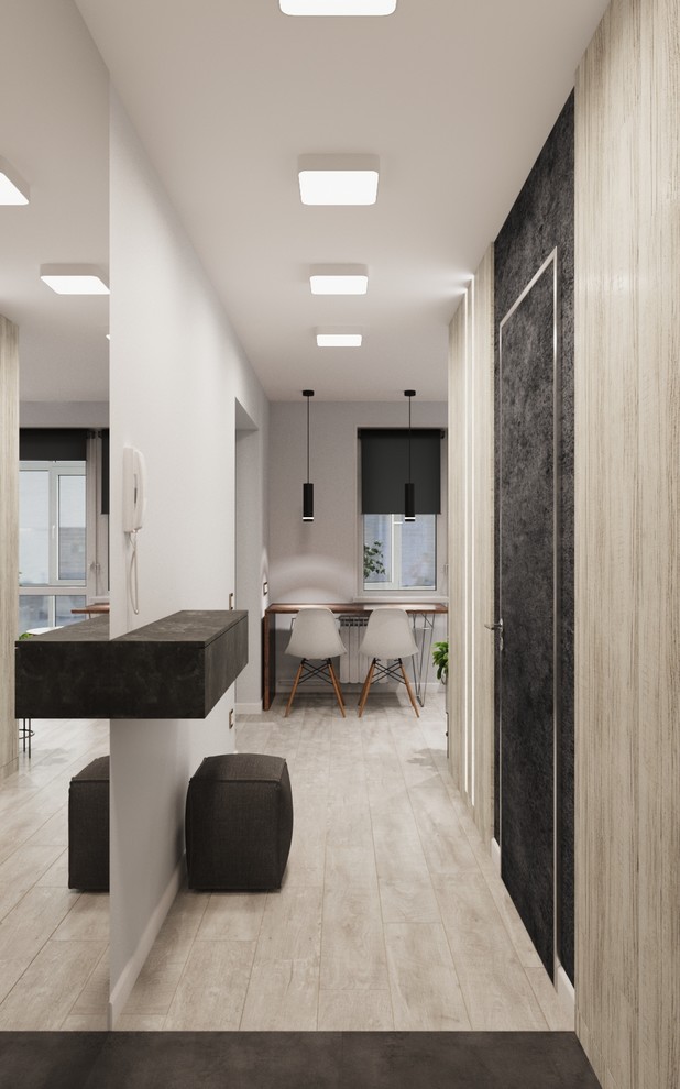 Однокомнатная квартира в холодных тонах