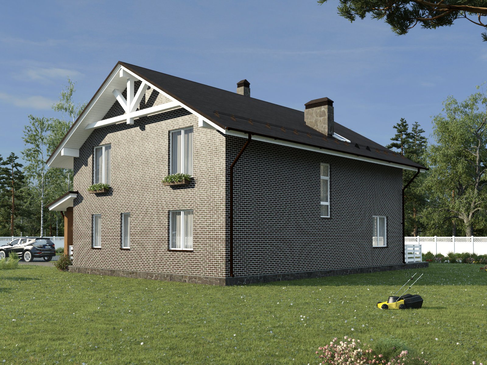 Классический коттедж из облицовочного кирпича