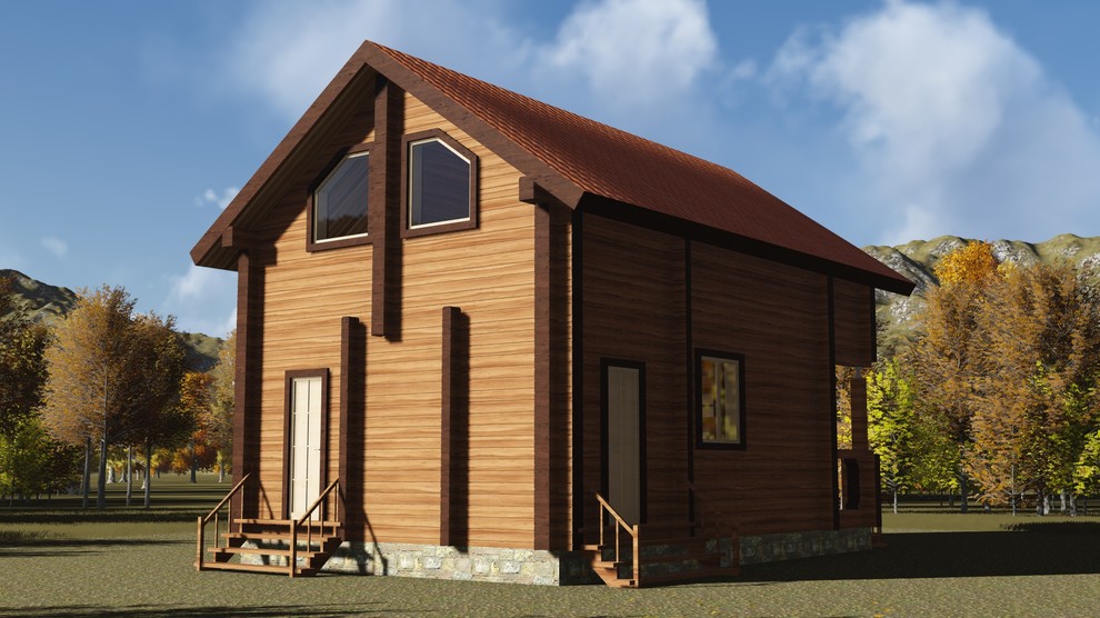 Двухэтажный дом 78м2 из бруса 220х140 — проект 192