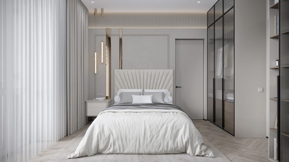 3к студия монохромный интерьер в стиле Современной классики