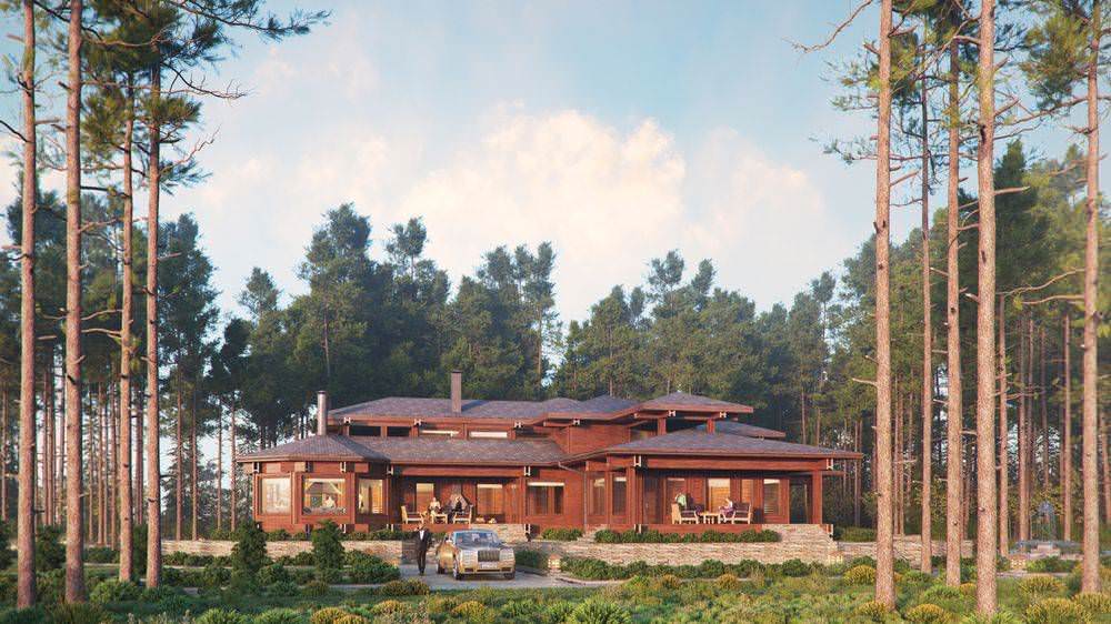 Обложка проекта: Коттедж из LVL бруса."Опус-1".