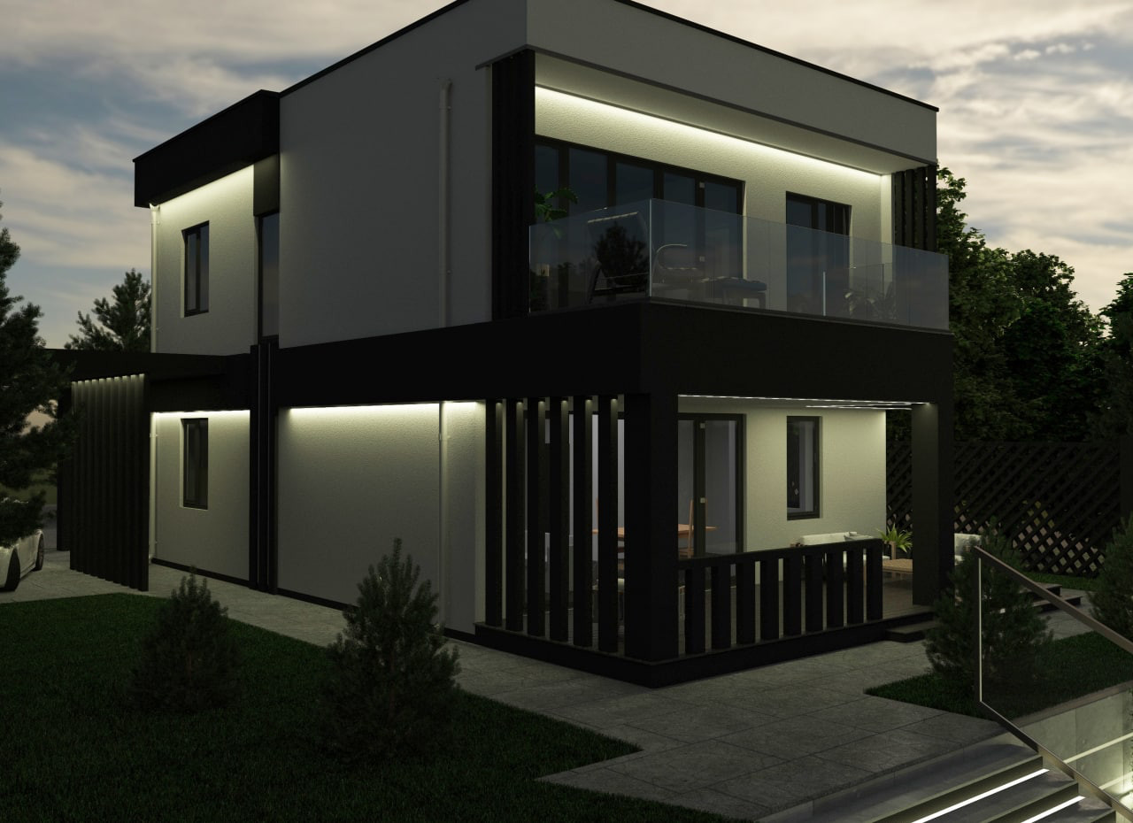 дом в стиле Минимализм на уклоне