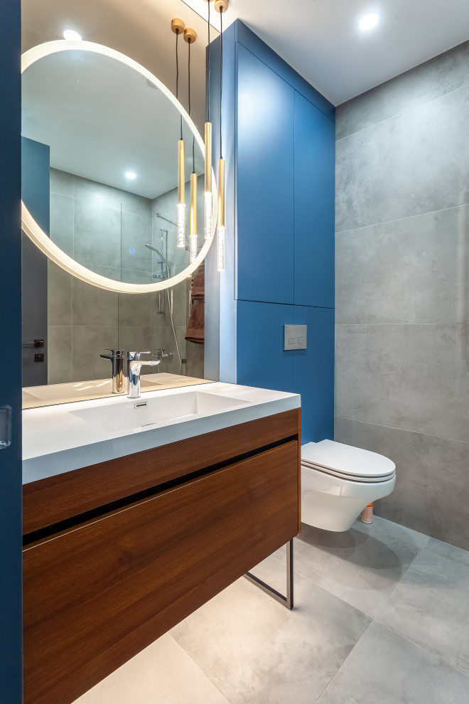 Обложка проекта: Мастер-санузел с двухуровневым зеркалом