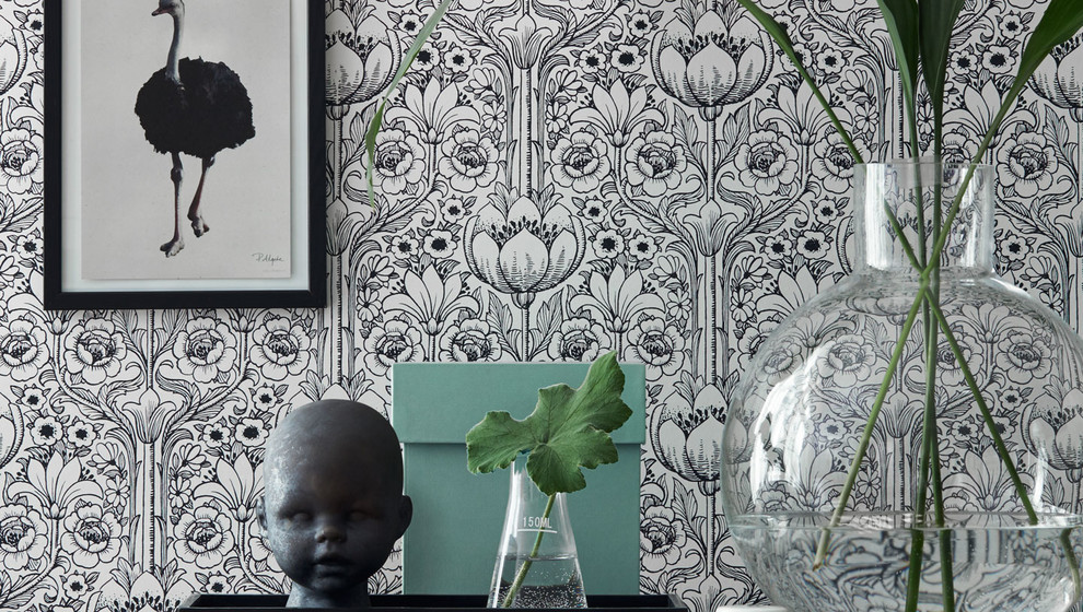 шведские обои в интерьере