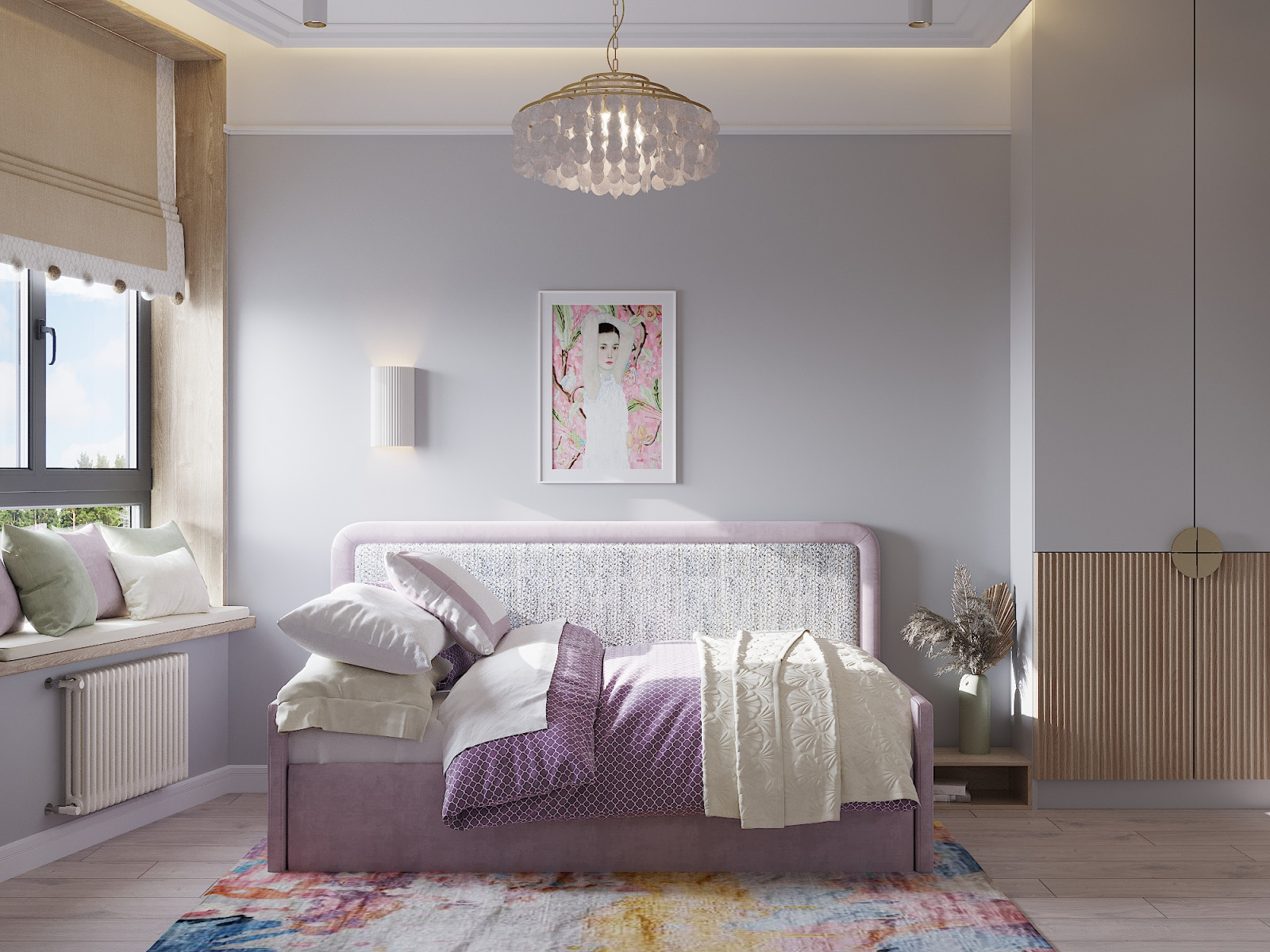 квартира с зеленым диваном