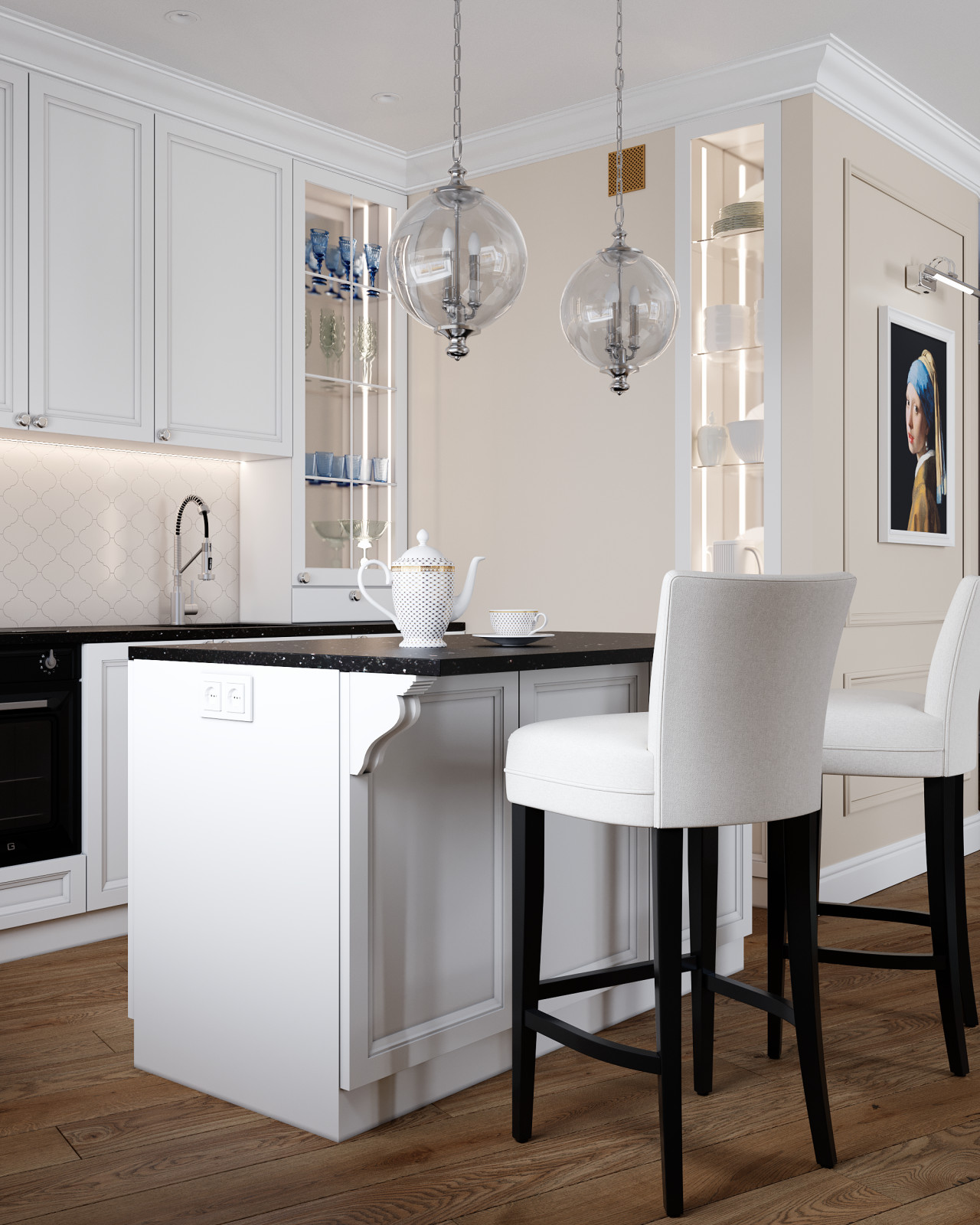 Американская классика в однокомнатной квартире