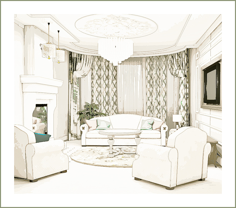 Эскизы интерьера загородного дома