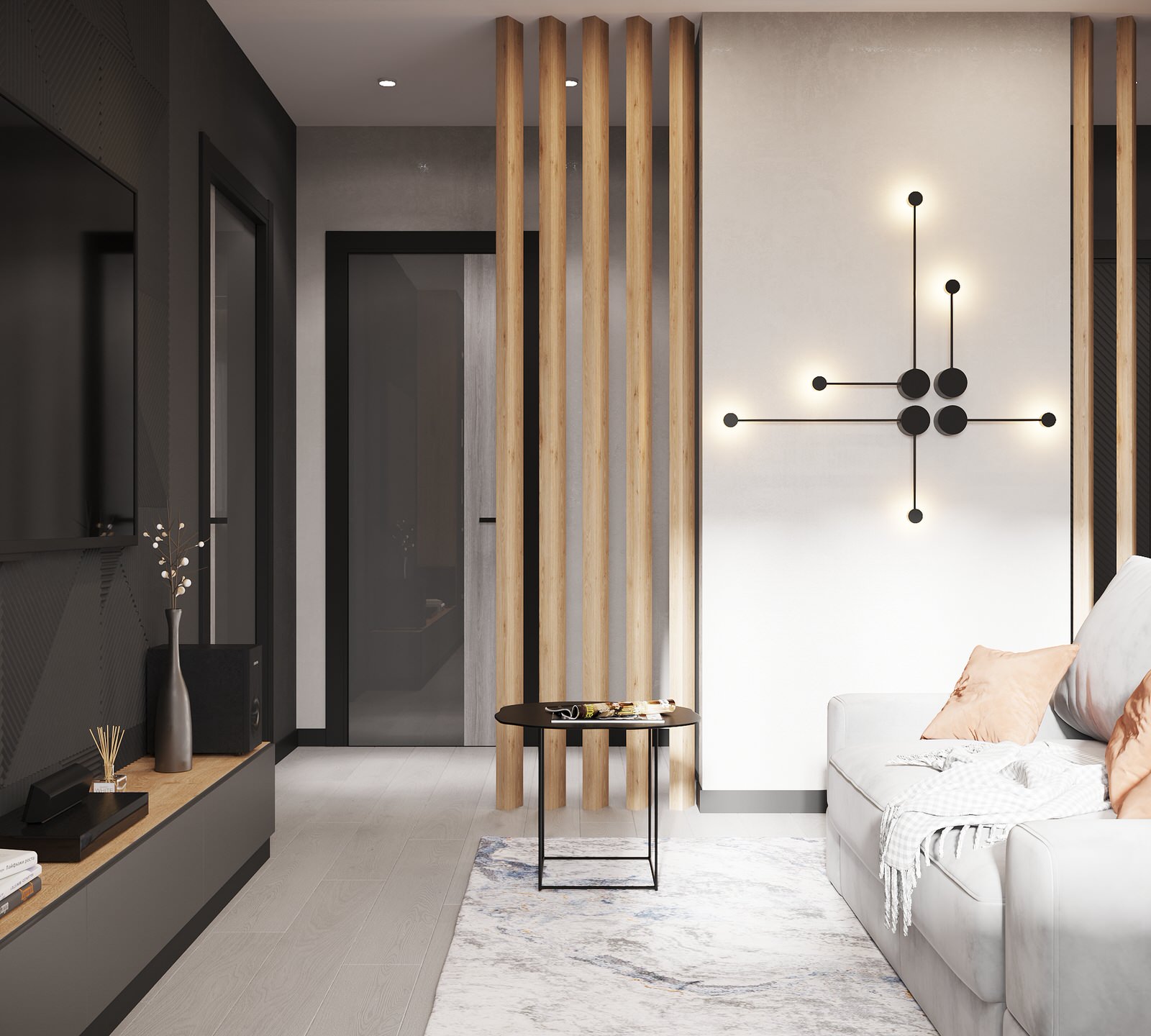 Современная квартира для молодой пары в Москве