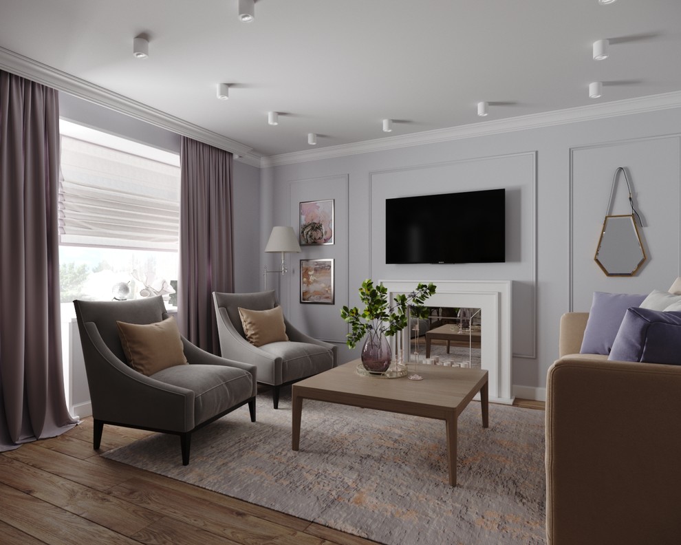 Воздушная гостиная в стиле городская классика