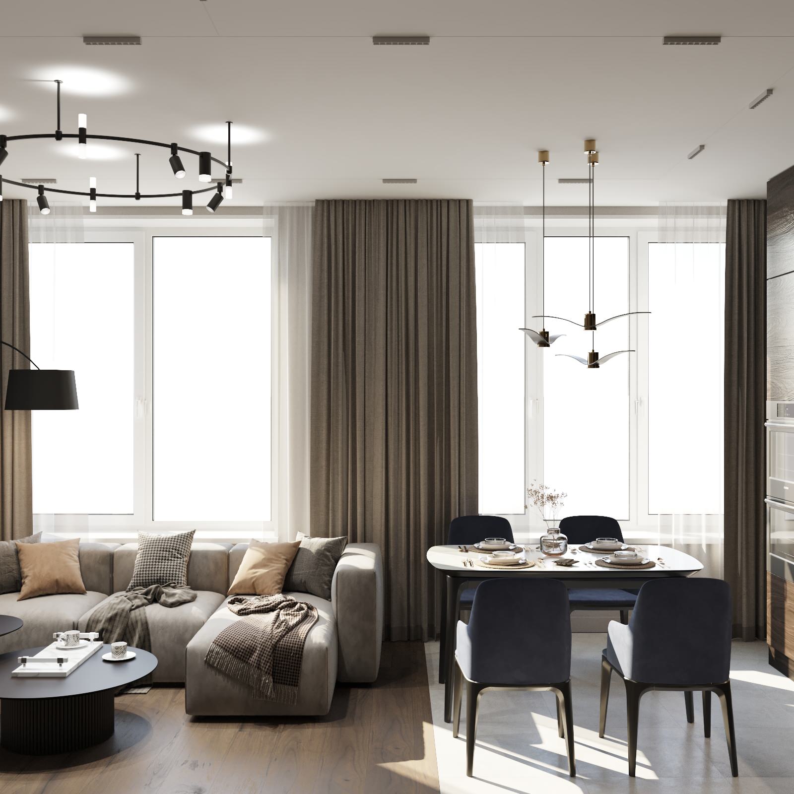 Обложка проекта: Двухкомнатная квартира для молодой семейной пары