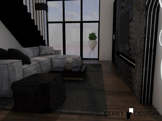 Гостиная в частном доме в современном стиле 25 кв м