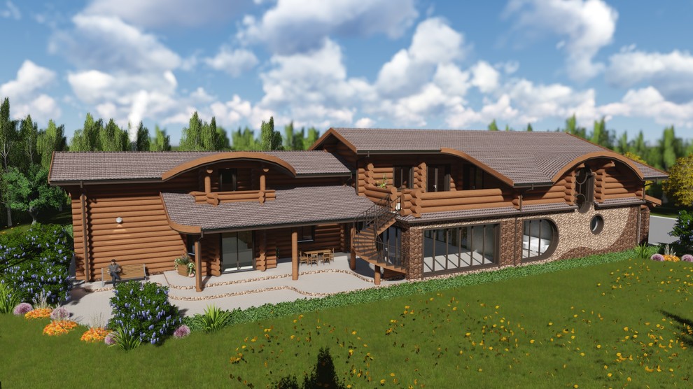Архитектурное проектирование. Комбинированный дом (газобетон, брус)