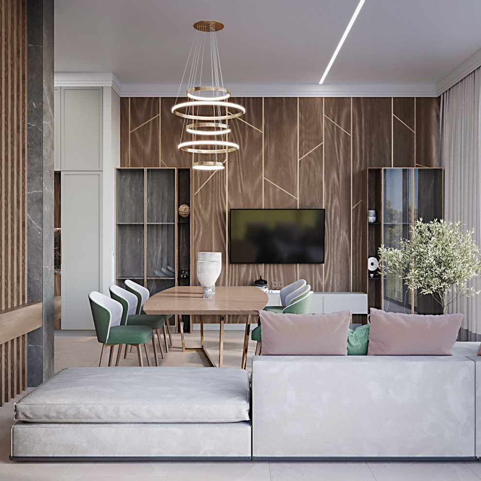 Дизайн кухни-гостиной