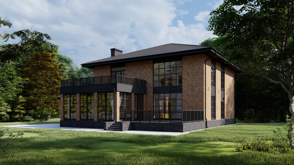 Двухэтажный дом с гаражом