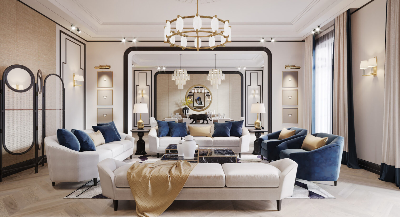 Обложка проекта: Яркая гостиная в Park Ville