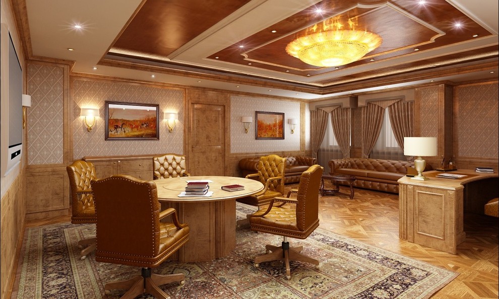 Обложка проекта: Кабинет в частном доме визуализации