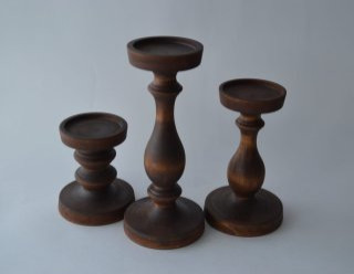 Обложка проекта: набор из 3 деревянных подсвечников