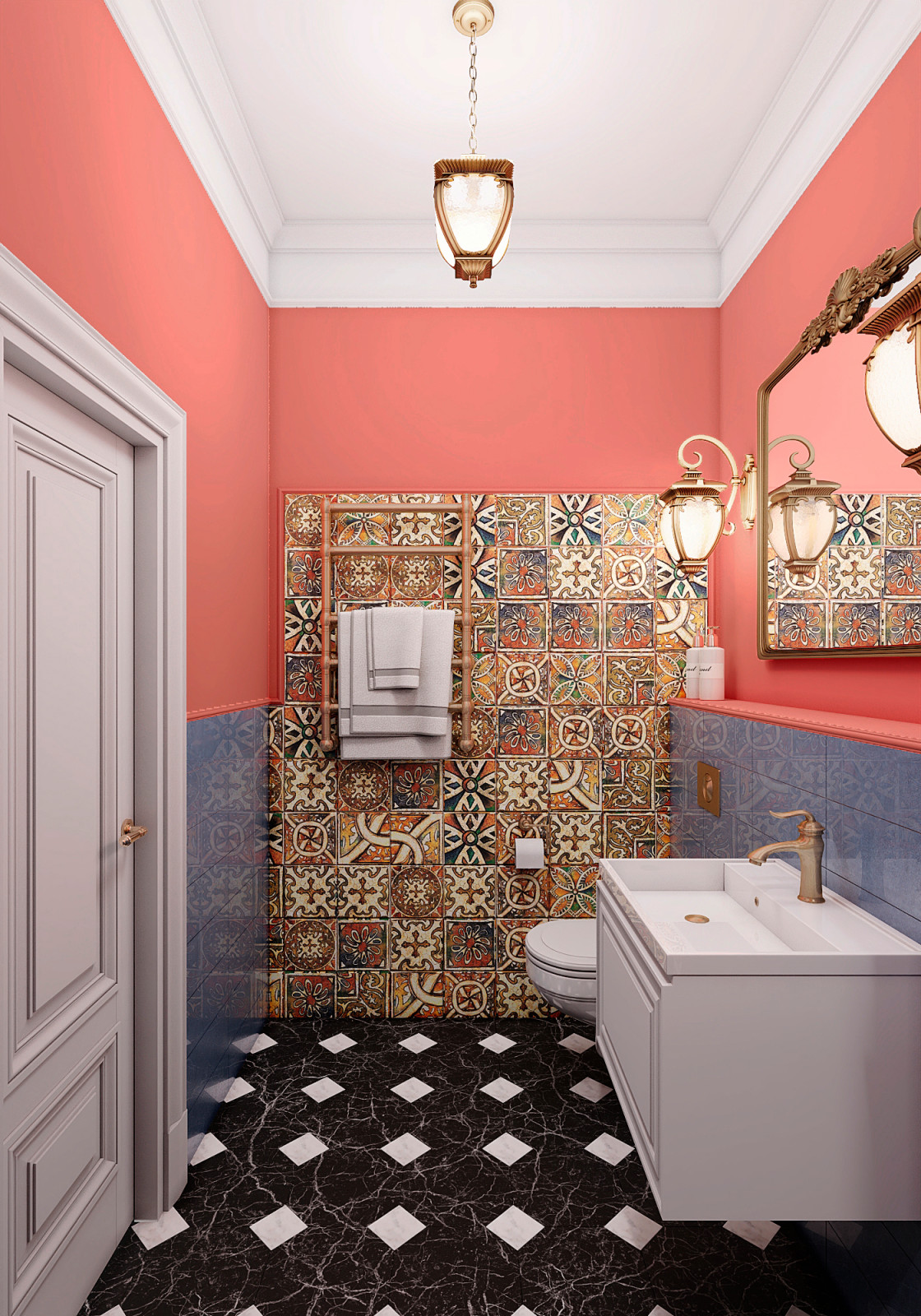 Утонченный проект с использованием разных стилей для семьи с двумя детьми