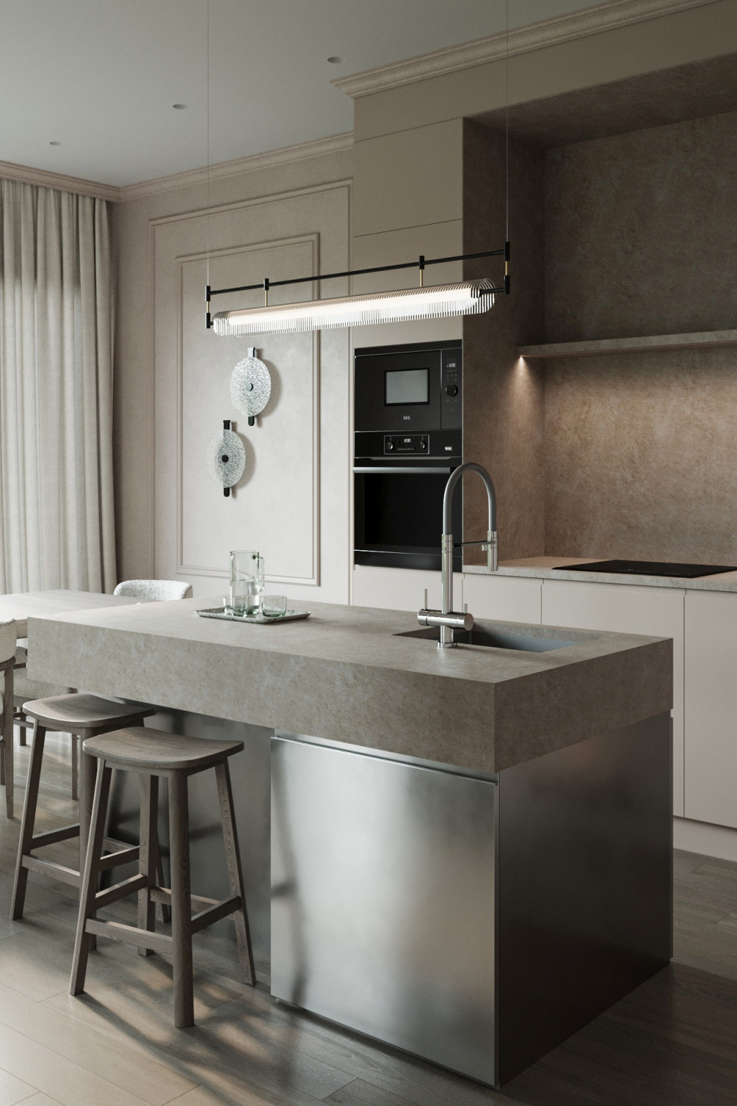 Кухня-гостиная в частном доме