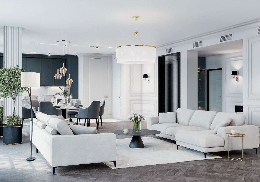 Светлая квартира в стиле неоклассика