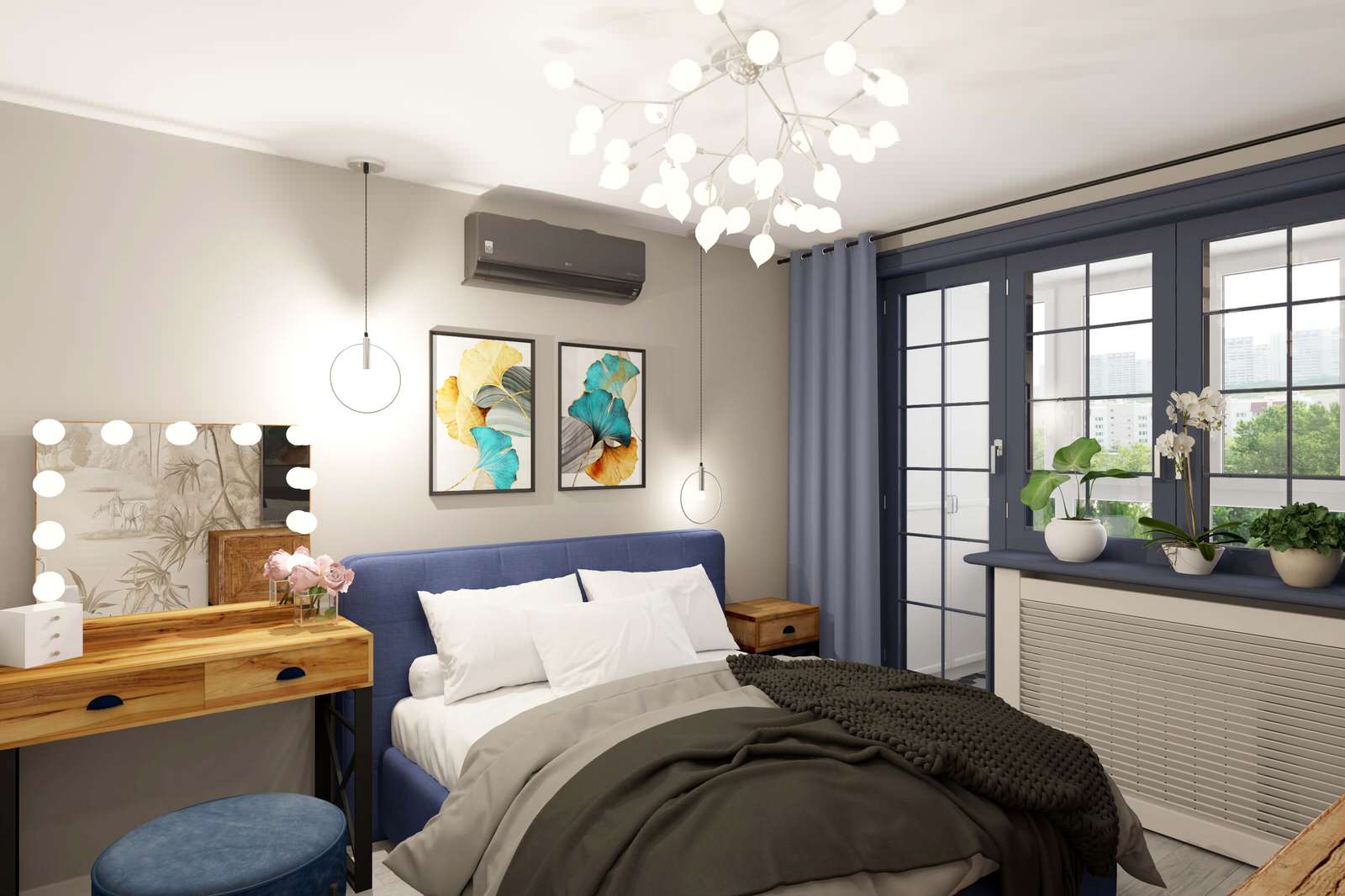 Трехкомнатная квартира 78 м2 в современном стиле, в доме серии П-44