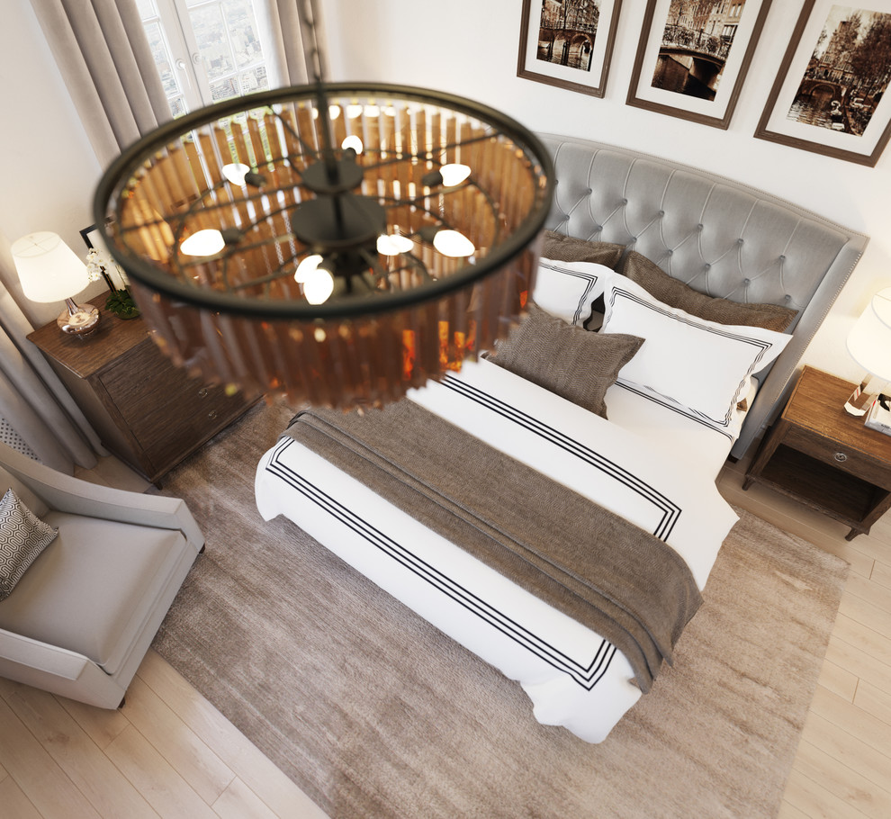 Обложка проекта: Спальня мечты в серо-бежевых тонах: проект в Петербурге