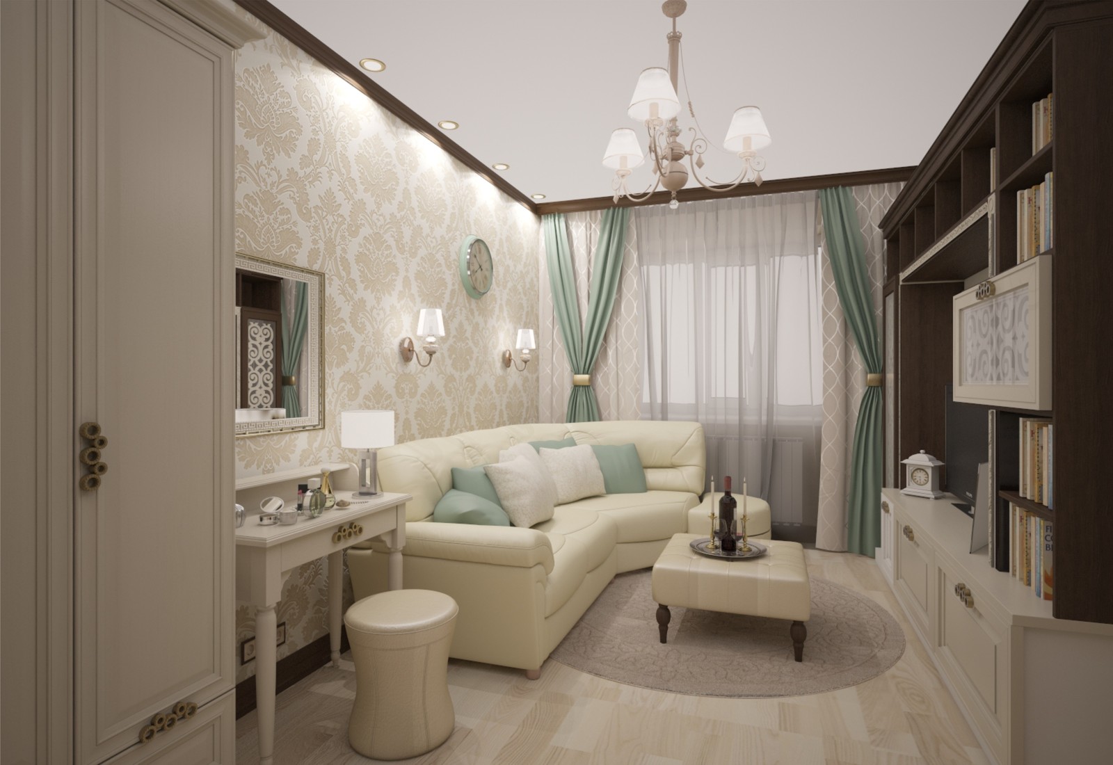 Обложка проекта: Небольшая гостиная в классике