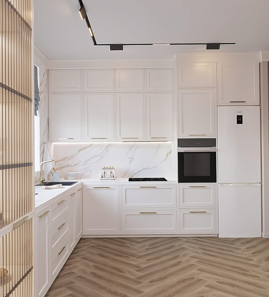 Обложка проекта: Светлая кухня, современная классика.