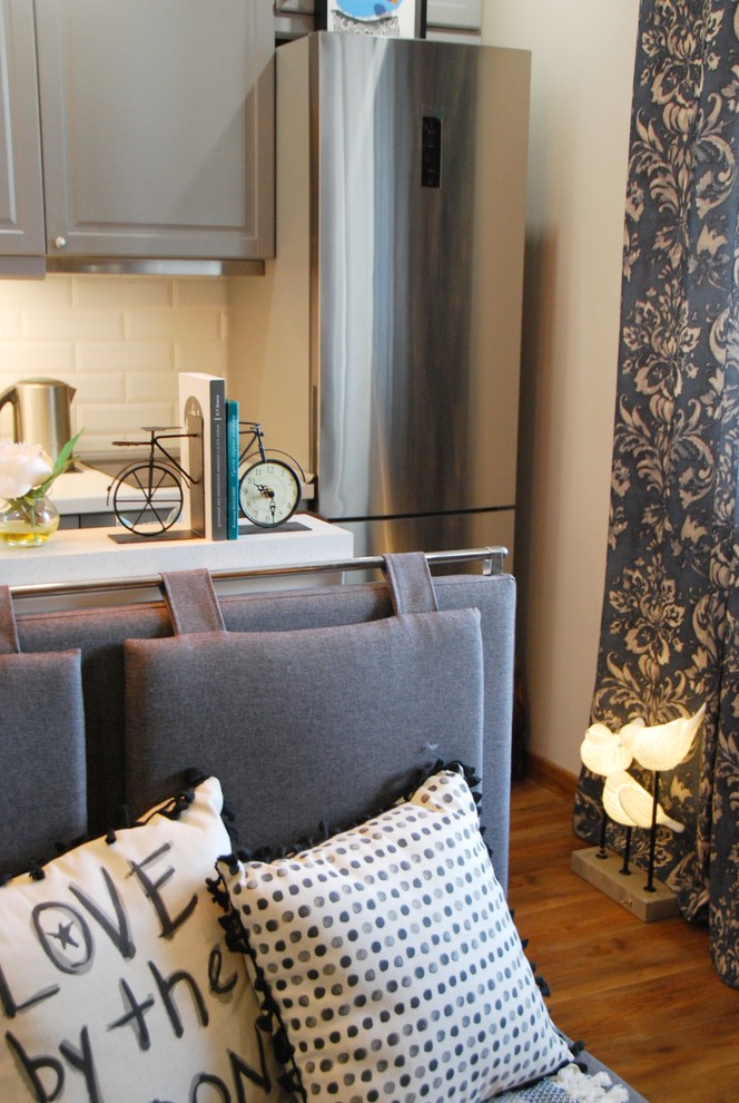 Кухня-гостиная в скандинавском стиле "Туманный Петербург"