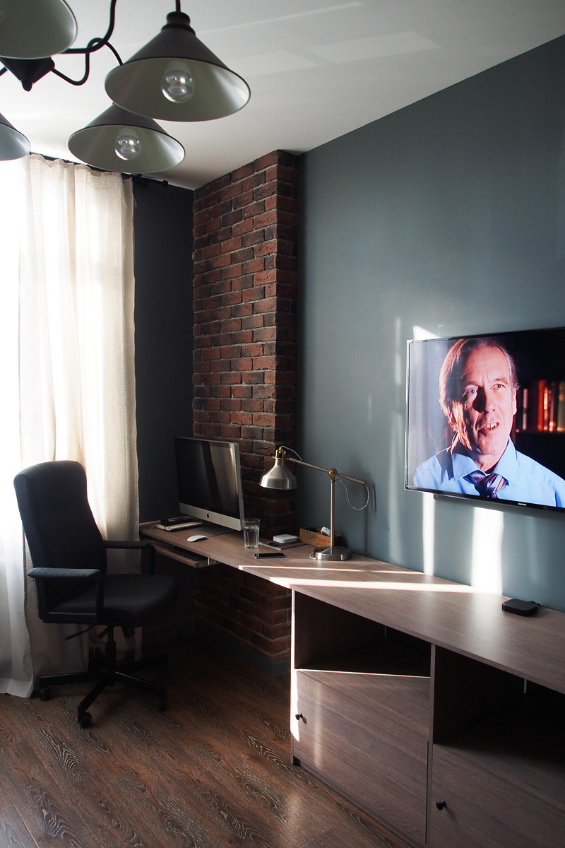 Дизайн интерьера 1-комнатной квартиры в индустриальном стиле