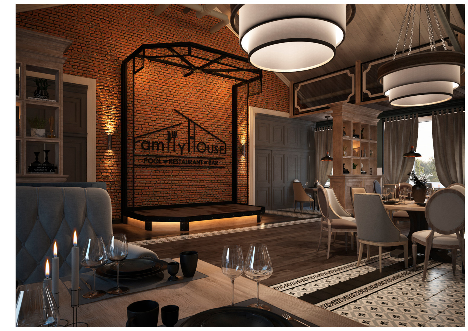 Restaurant_006_визуализация интерьера ресторана в "г. Волгодонск  51"